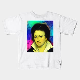 Percy Bysshe Shelley Colourful Portrait | Percy Bysshe Shelley Artwork 7 Kids T-Shirt